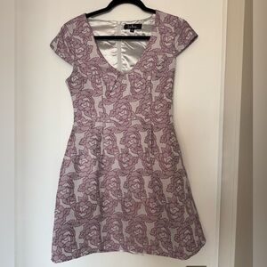 Lulu’s Floral Purple V-Neck Dress with Pockets